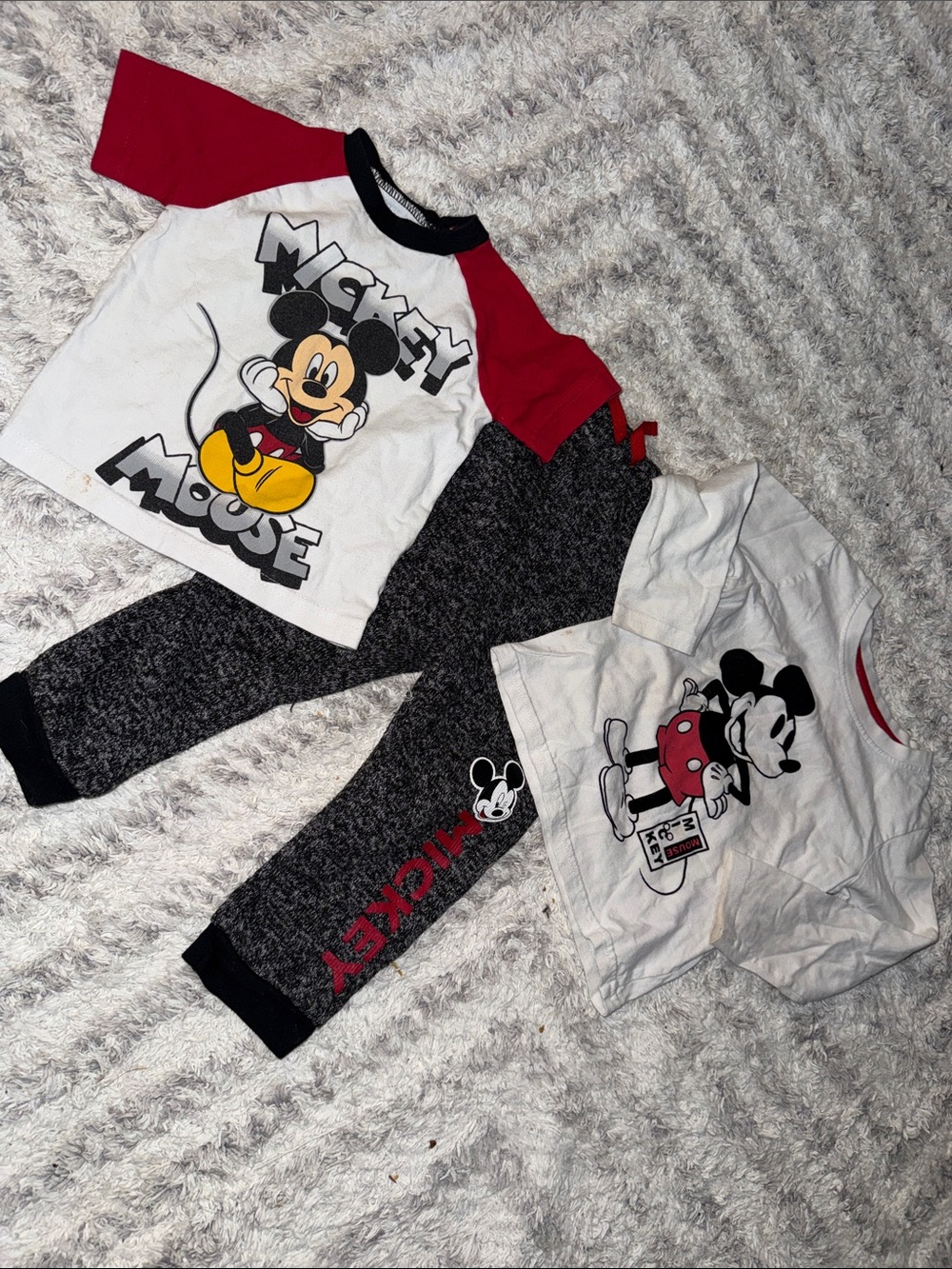 18-24m Disney Mickey Mouse Two-Piece Pajama Set - Red, White, Black, Yellow